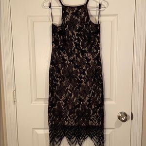 Black and Nude Lace Dress